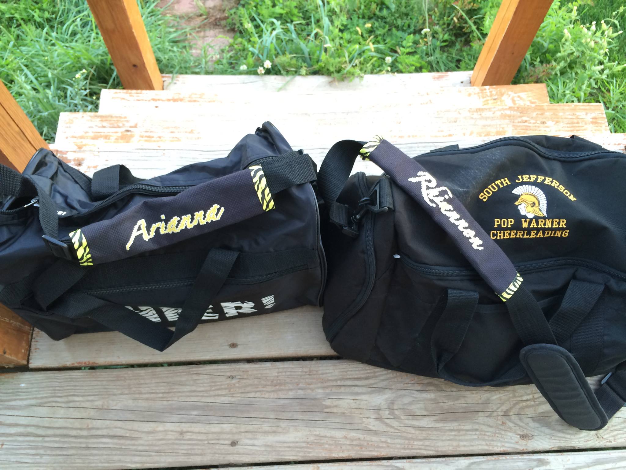 Sports bag with name tags